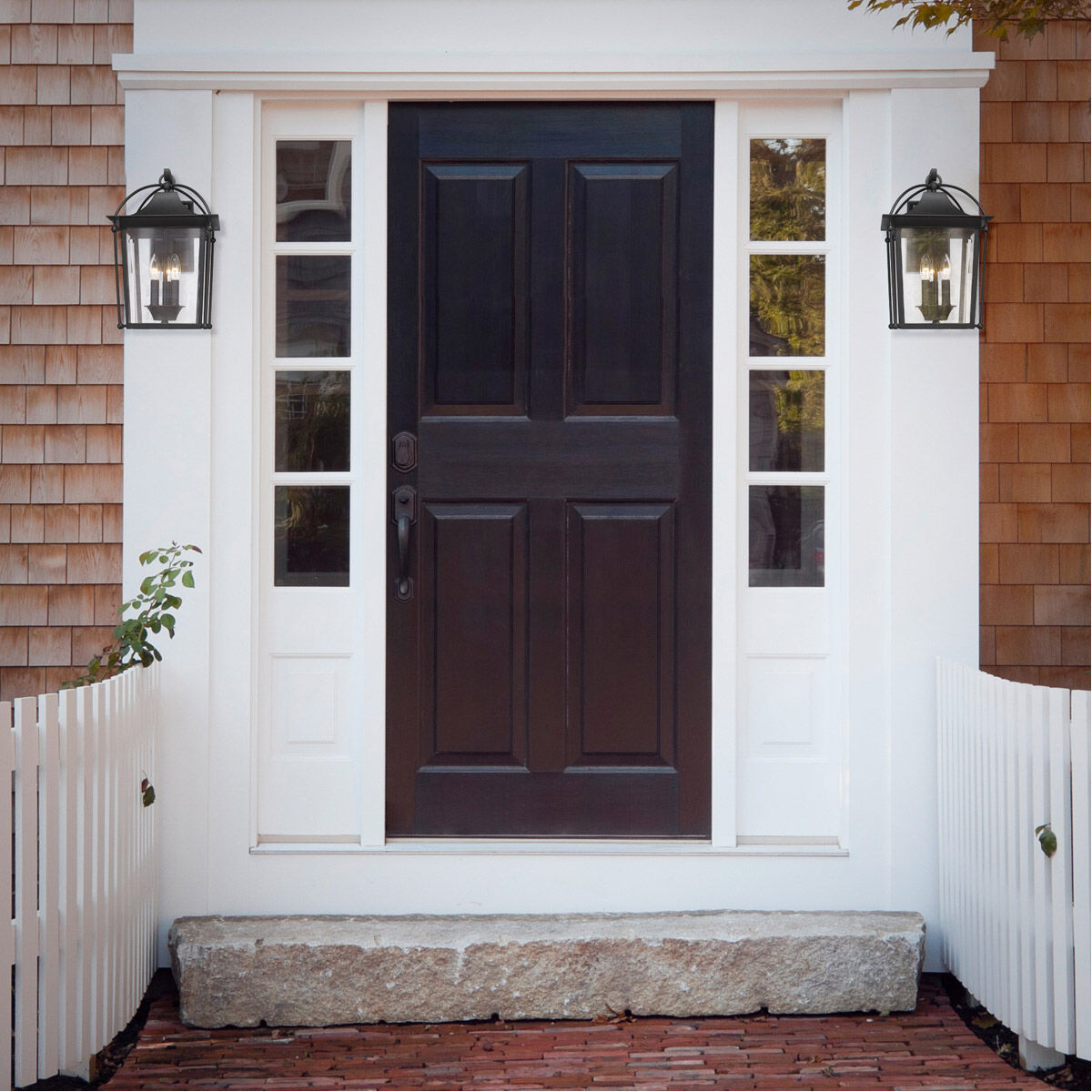 Brigham 3 Light 11 inch Natural Black Outdoor Wall Light, Large